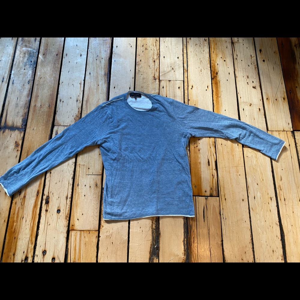 Men’s blue Rag and Bone sweater, Large